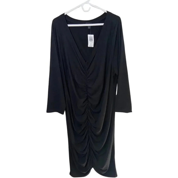 Torrid New Ruched Long Sleeve Bodycon Dress in Black Size 4X Size 4 Size 4XL - Picture 2 of 12